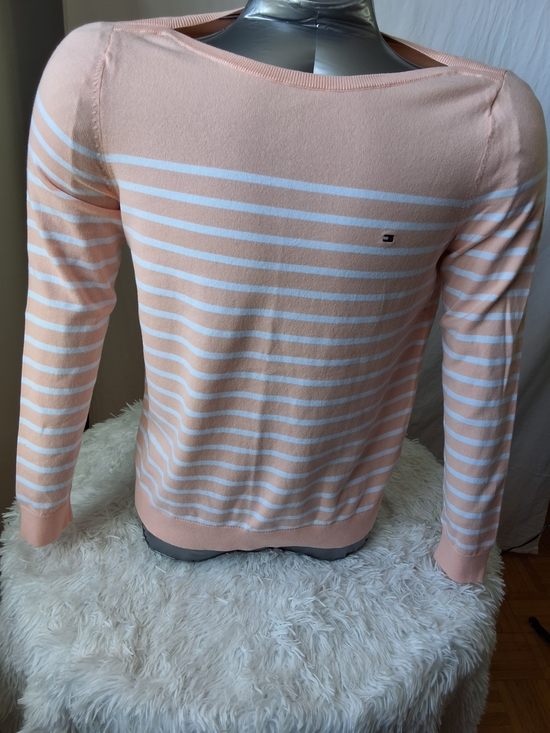 Tommy Hilfiger Tops - Tommy Hilfiger Women' Striped Boatneck Sweater in Blush & White